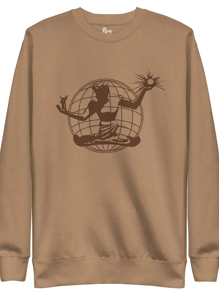 Spirit Of Detroit Worldwide Premium Sweatshirt - Tan / Brown 1