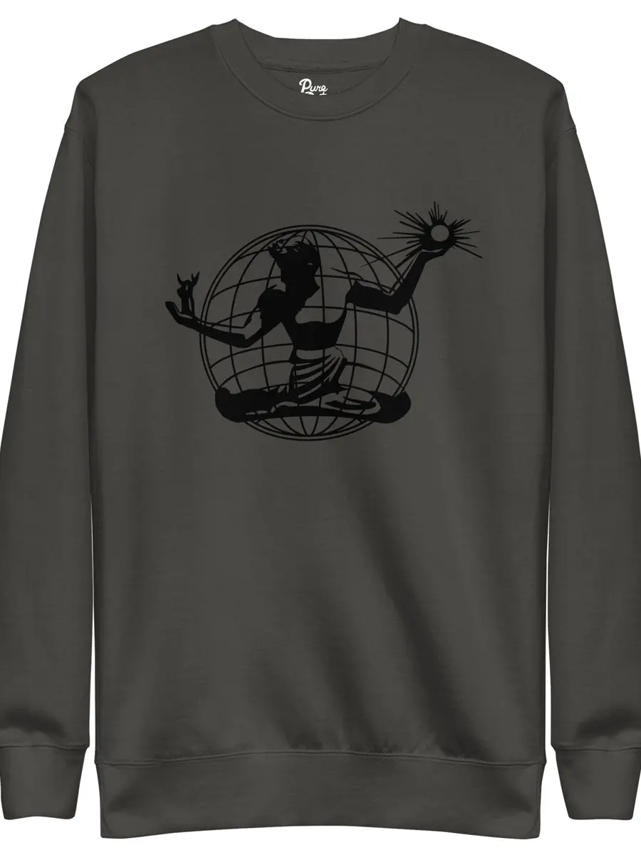 Spirit Of Detroit Worldwide Premium Sweatshirt - Vintage Black / Black 1