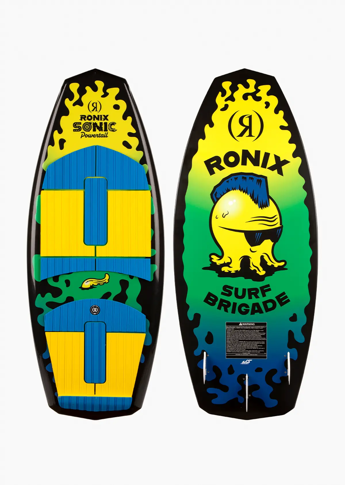 2025 Ronix Sonic - Powertail - Yellow / Green Squidhawk - 3'9 1