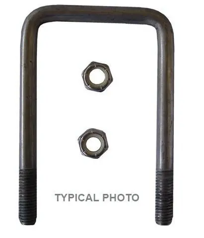 5/8" Square Stainless Steel Trailer U-Bolt, A=3 1/8" B=12" 1