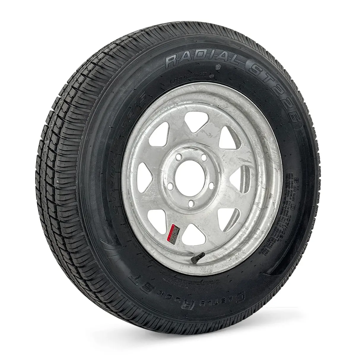 Tow-Rite St175/80R13 6-Ply Trailer Tire On 13X4.5 5-4.5 Galvanized Spoke Wheel 1