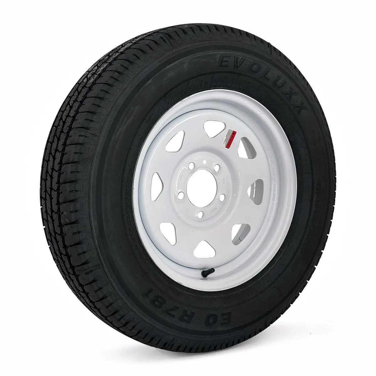 Tow-Rite St175/80R13 6-Ply Trailer Tire On 13X4.5 5-4.5 White Spoke Wheel 1