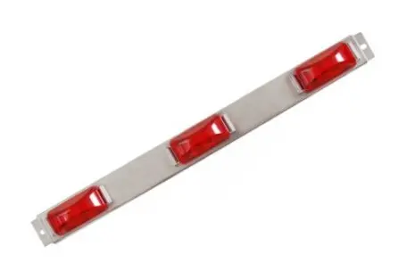 Truck, Trailer 3-Light Sealed 9 Diode Led Id Bar With Stainless Steel Base #85020-Rd 1