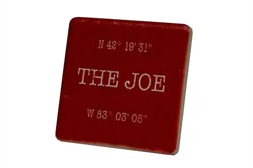 The Joe Address Red Porcelain Tile Coaster 1