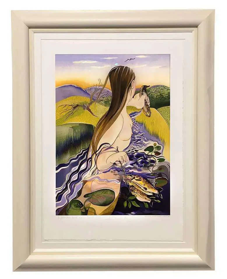 Woman And Four Trout By Pauline Bewick 1