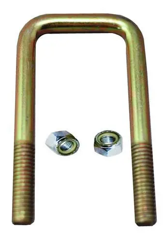 Square Trailer U-Bolt - Zinc Plated Steel - 1 1/2" Wide X 3 3/8" Tall X 3/8" Diameter 1