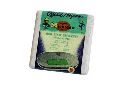 Vintage Michigan Program Porcelain Tile Coaster 1