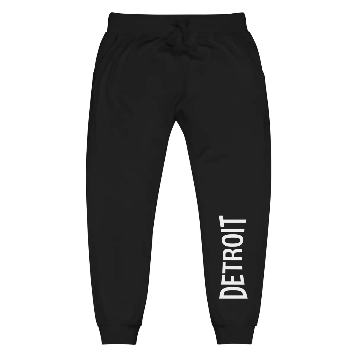 Detroit Champ Premium Unisex Fleece Sweatpants - Black / White 2
