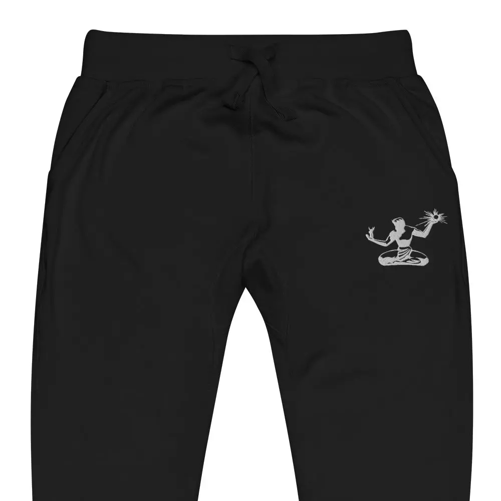 Spirit Of Detroit Premium Embroidered Unisex Fleece Sweatpants - Black / White 1