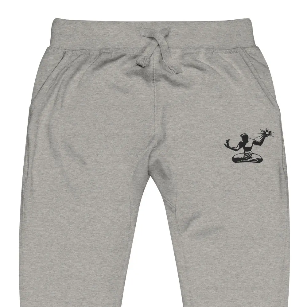 Spirit Of Detroit Premium Embroidered Unisex Fleece Sweatpants - Athletic Gray / Black 1