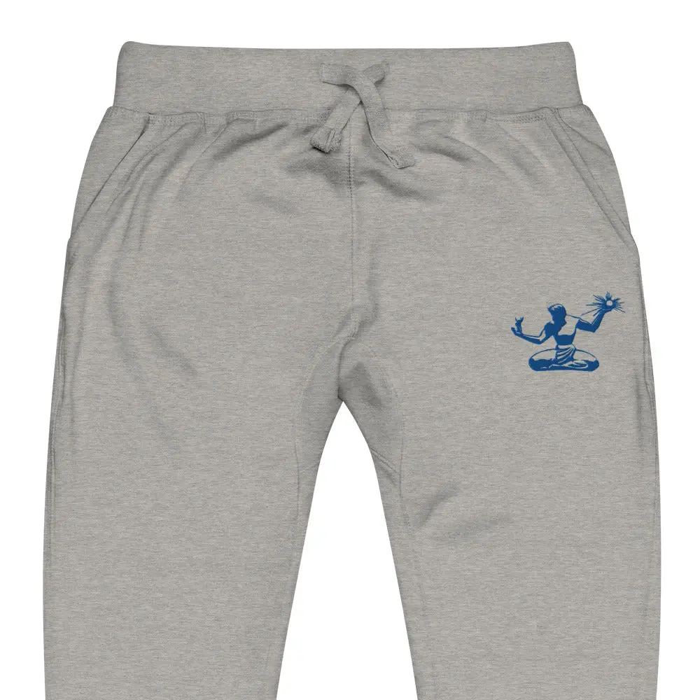 Spirit Of Detroit Premium Embroidered Unisex Fleece Sweatpants - Athletic Gray / Blue 1