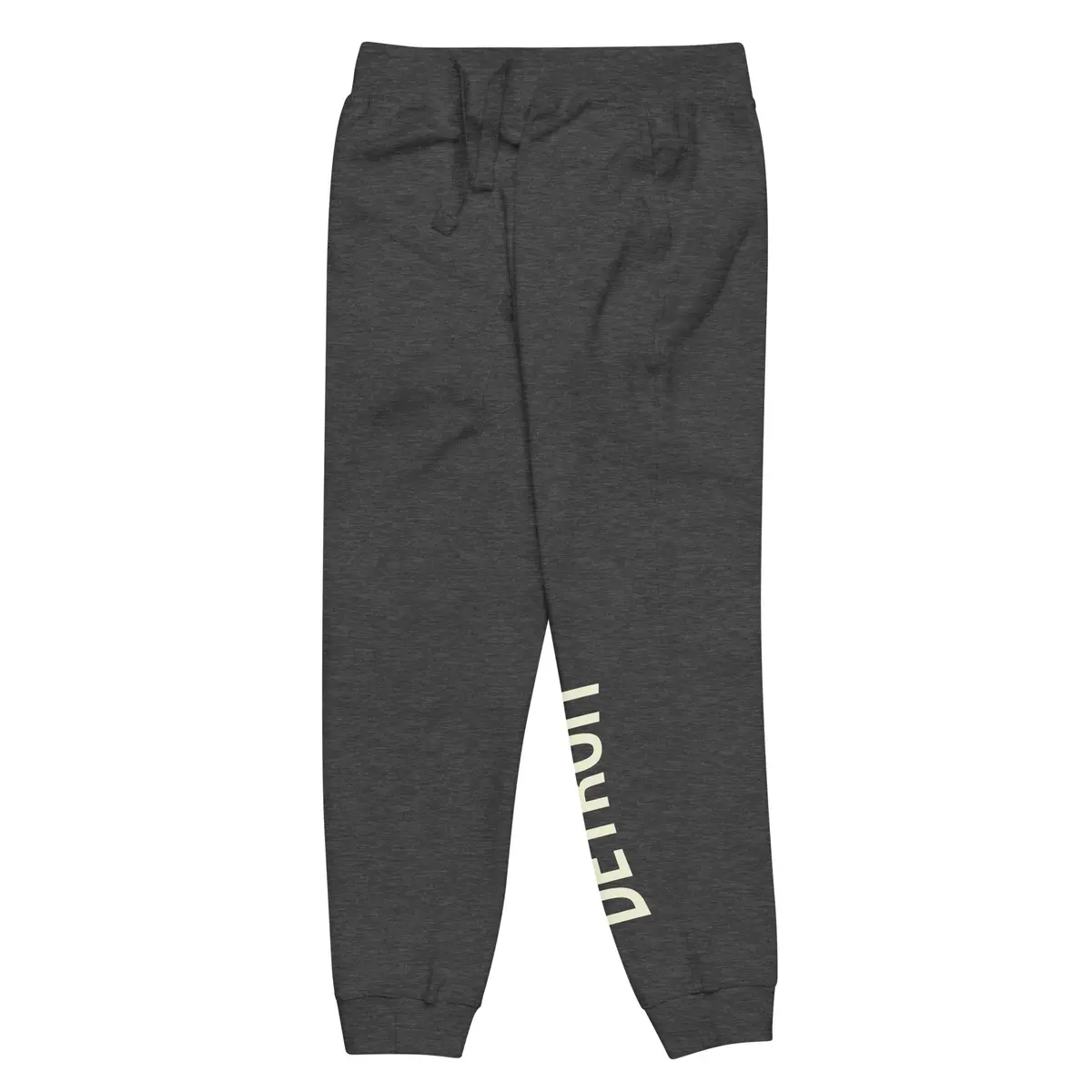 Detroit Champ Premium Unisex Fleece Sweatpants - Charcoal Heather / Soft Cream 3