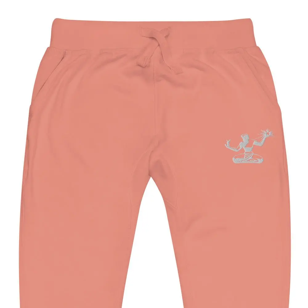 Spirit Of Detroit Premium Embroidered Unisex Fleece Sweatpants - Mauve / White 1