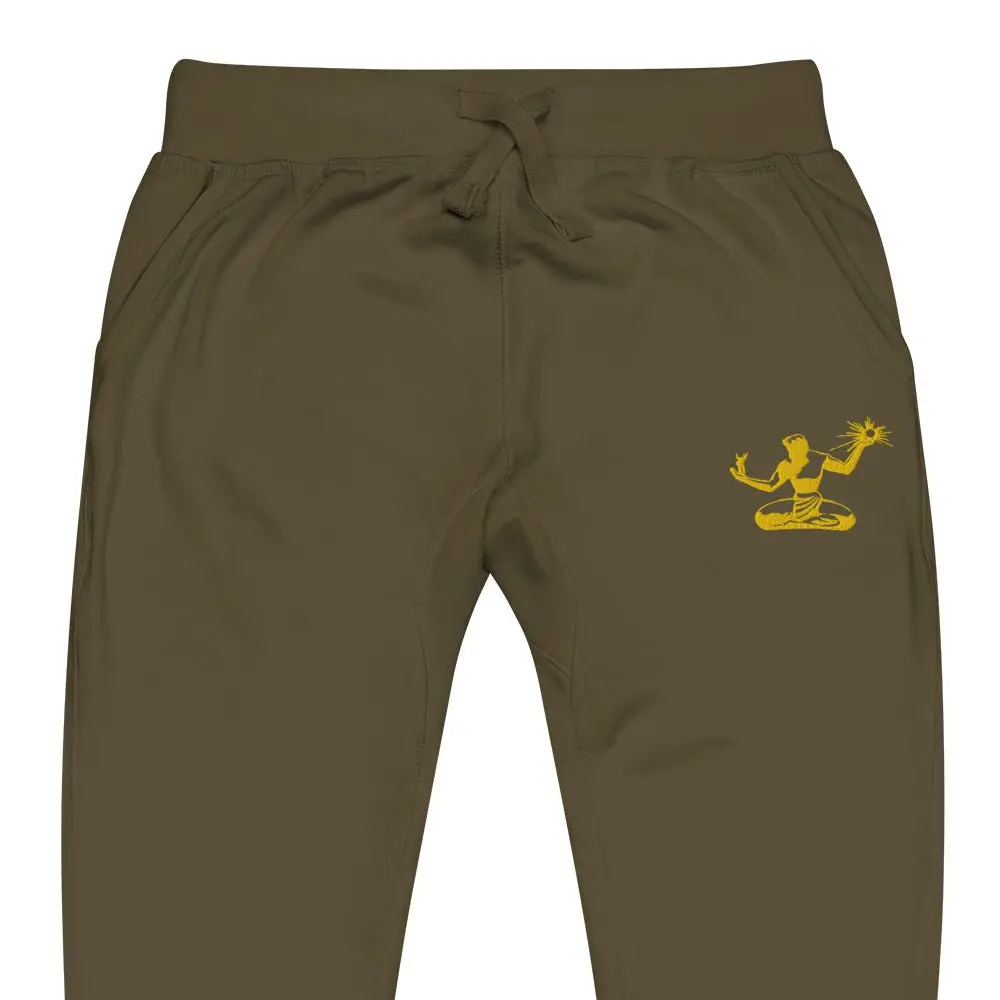 Spirit Of Detroit Premium Embroidered Unisex Fleece Sweatpants - Green / Gold 1