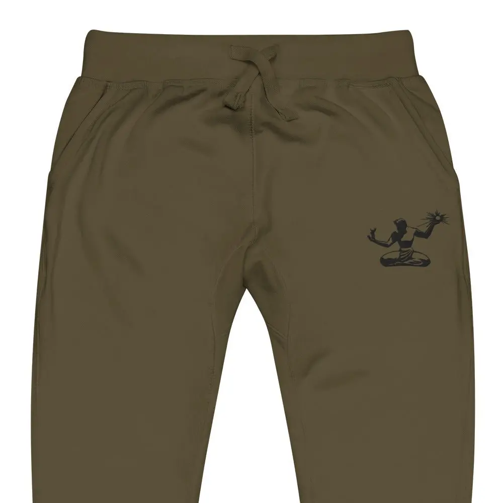 Spirit Of Detroit Premium Embroidered Unisex Fleece Sweatpants - Green / Black 1