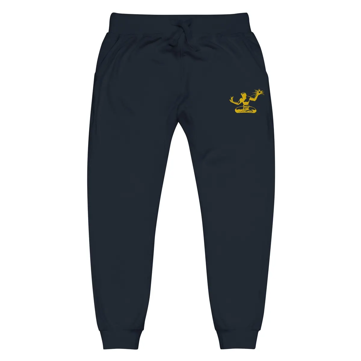 Spirit Of Detroit Premium Embroidered Unisex Fleece Sweatpants - Navy / Gold 2