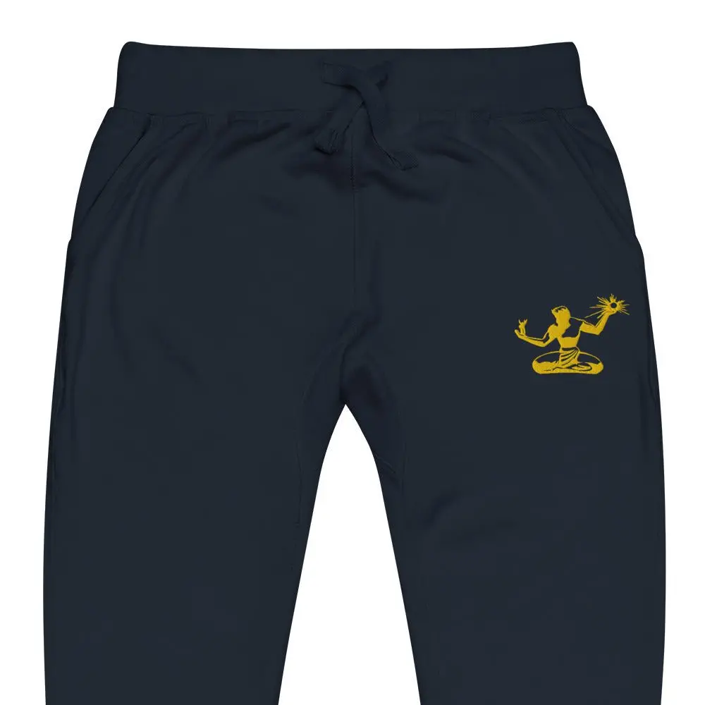 Spirit Of Detroit Premium Embroidered Unisex Fleece Sweatpants - Navy / Gold 1