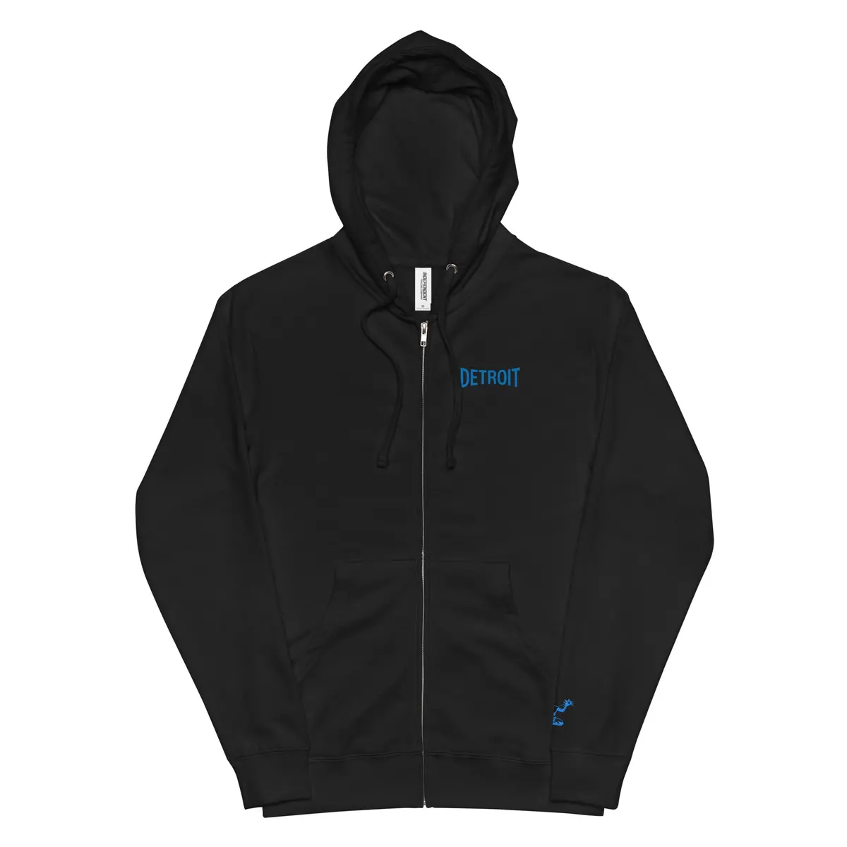 Detroit Champ Premium Unisex Fleece Zip Hoodie - Black / Blue 5