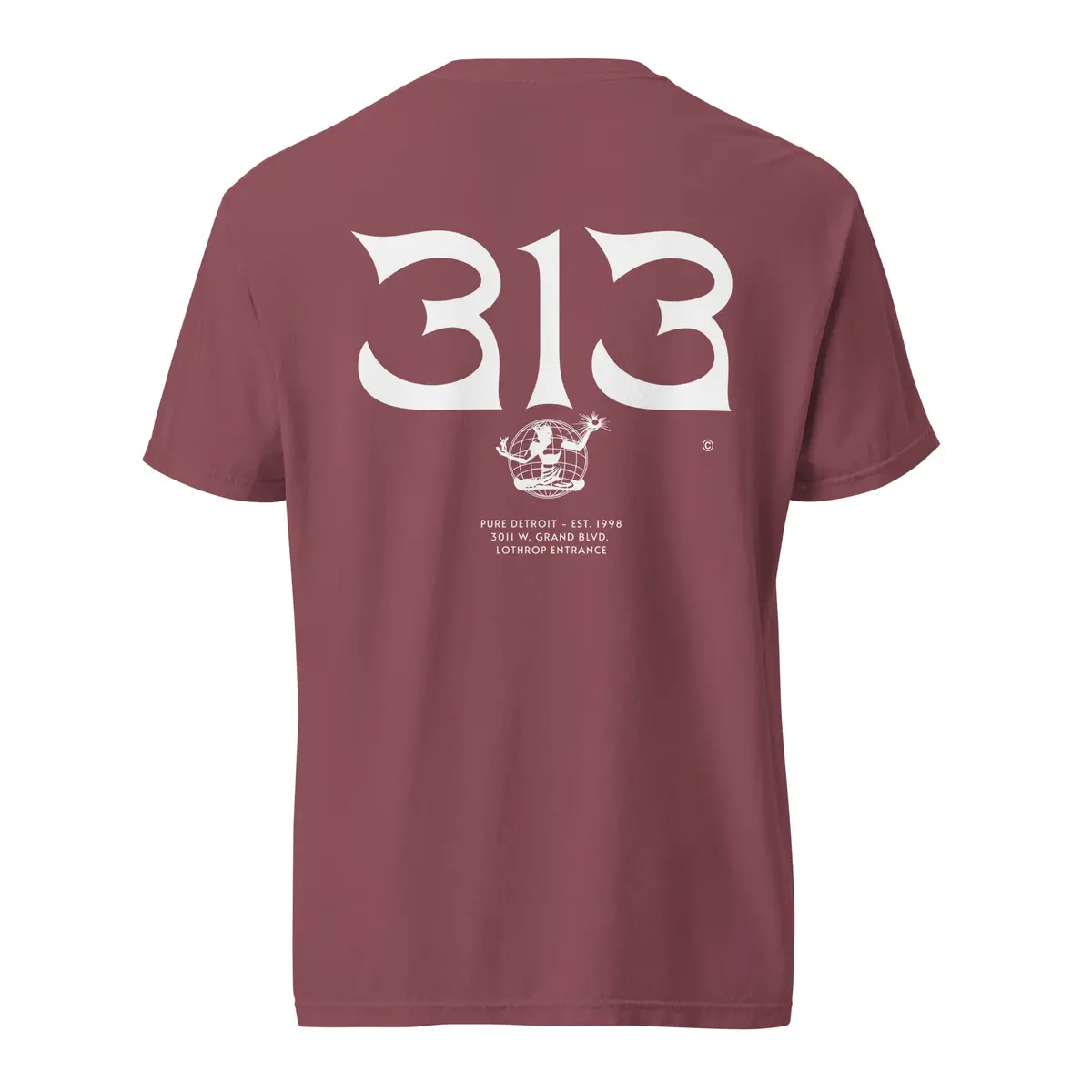 313 Nomad Unisex Garment-Dyed Heavyweight T-Shirt - Brick / White 2