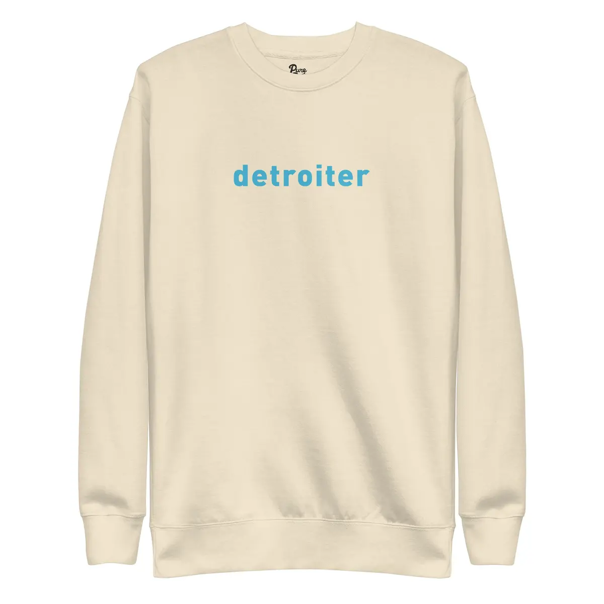 Detroiter Unisex Premium Sweatshirt - Oatmeal / Blue 1