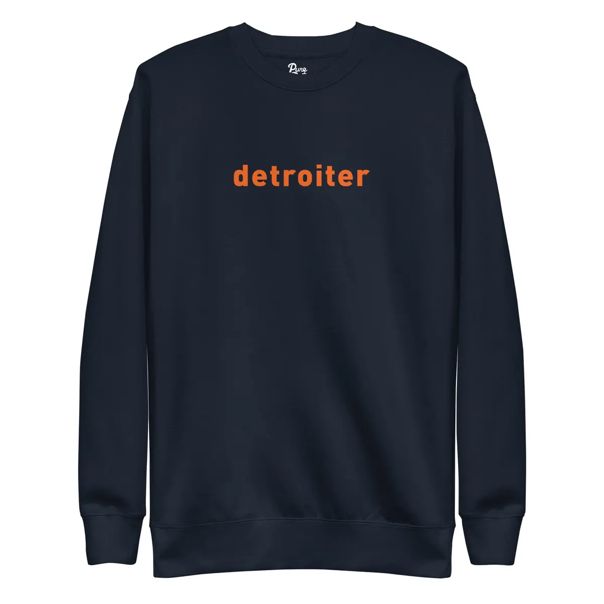 Detroiter Unisex Premium Sweatshirt -Navy / Orange 1