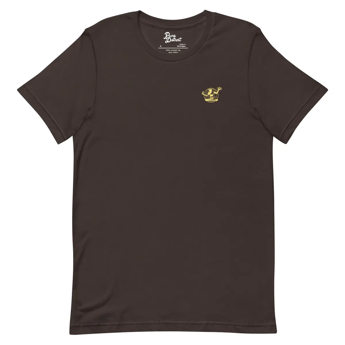 Spirit Of Detroit Worldwide Unisex Premium T-Shirt - Brown / Mustard 2