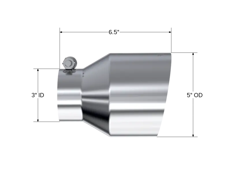 Mbrp Universal 3-Inch Id Stainless Steel Exhaust Tip – 5-Inch Od, 6.5-Inch Length, Angle-Cut Single-Wall Design 2