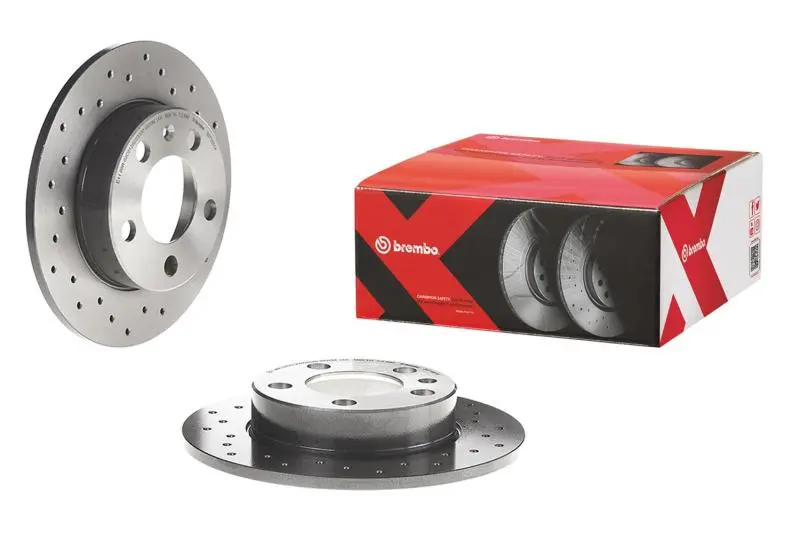 Brembo Premium Rear Cross-Drilled & Uv-Coated Brake Rotors For Bmw 323Ci (2000), 323I (1999–2000), And 325Ci (2001–2006) 1