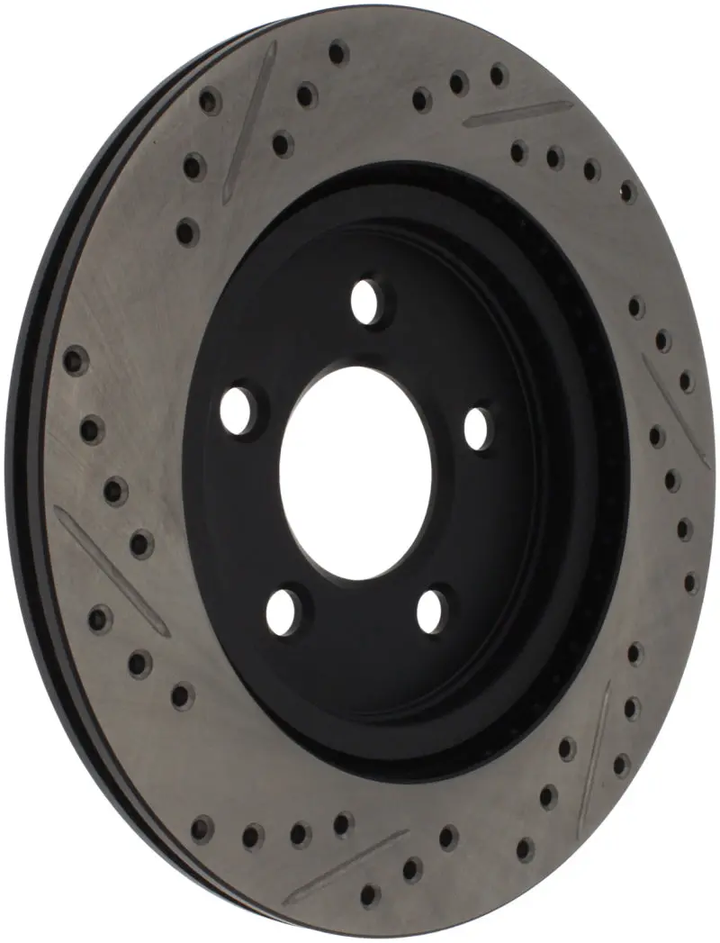 Stoptech Slotted And Drilled Left Rear Brake Rotor For 2005–2010 Ford Mustang 1