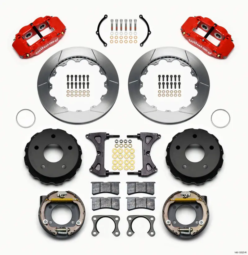 Wilwood Narrow Superlite 4R Rear Parking Brake Kit – 12.88-Inch Red Rotor, 2.36-Inch Offset, 5X5.5 Bolt Pattern For Ford Broncos 1