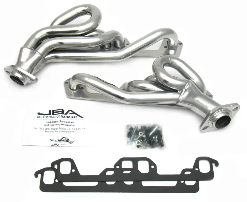 Jba Magnum Header For 1996–2003 Dodge Trucks – 5.2L/5.9L V8, 1.5-Inch Primary Tubes, Silver Coated, Catalytic Converter-Ready 1