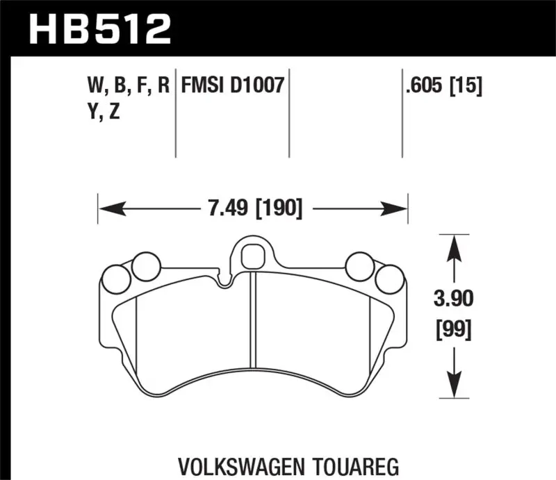 Hawk Performance Ceramic Front Brake Pads For 2004 Volkswagen Touareg 1