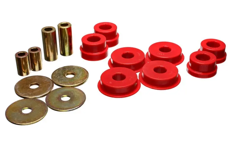 Energy Suspension Red Polyurethane Rear Differential And Mustache Bar Bushing Kit For 2003–2005 Mitsubishi Lancer Evolution Viii 1