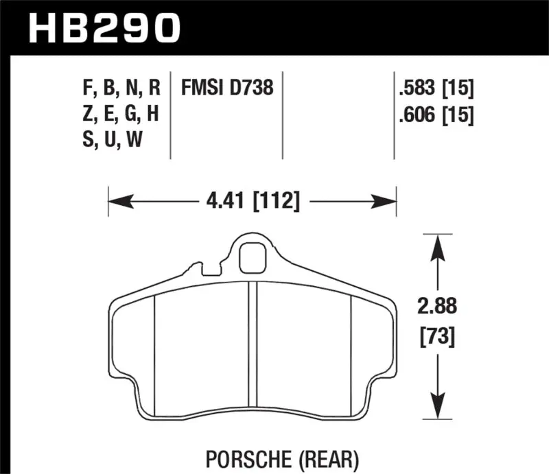 Hawk Hp+ Performance Rear Brake Pads For Porsche Models 1