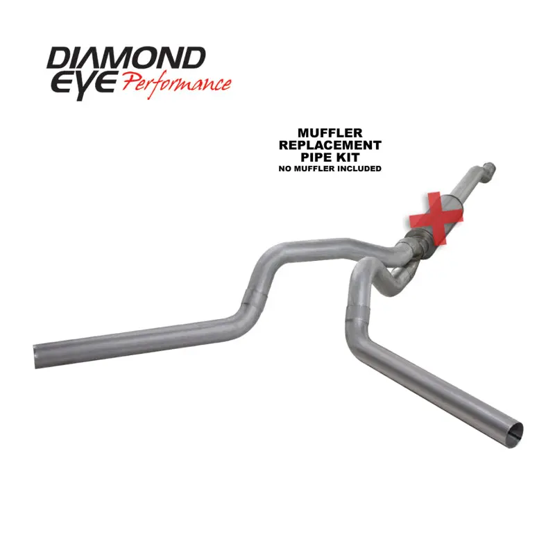 Diamond Eye 4-Inch Dual Exhaust Replacement Pipe Kit For 2003–2007 Ford 6.0L F-250/F-350 1