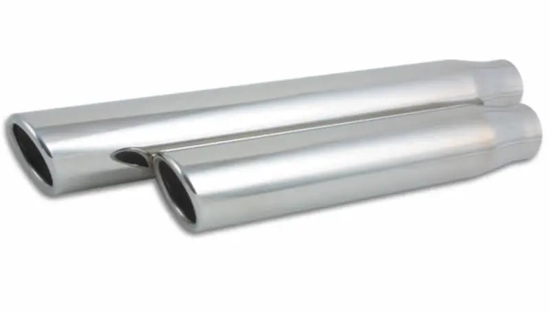 Vibrant Stainless Steel Exhaust Tip – 3.5" Round, Single-Wall Construction, Angle-Cut Rolled Edge, 3" Inlet, 11" Length 1