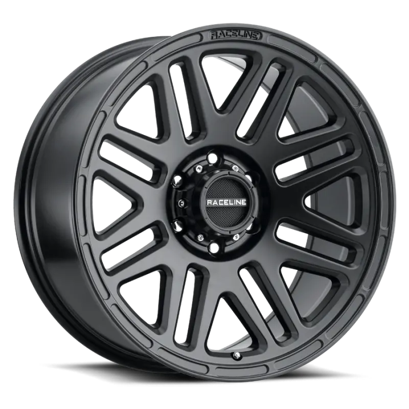 Raceline Satin Black Off-Road Wheel — 16X8In, 8X170Mm Bolt Pattern, 0Mm Offset, 125.2Mm Bore For Outlander 1