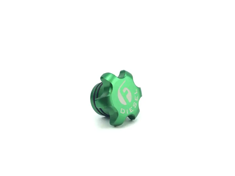 Fleece Performance Green Anodized Billet Fuel Cap For 2013–2018 Dodge Ram Cummins Diesel 1