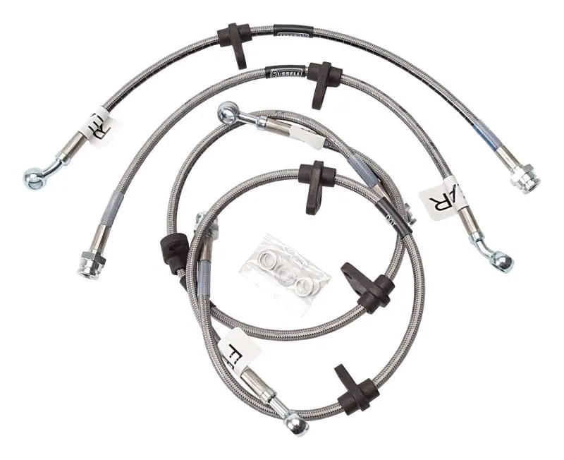 Russell Performance Stainless Steel Brake Line Kit For 1992–1995 Honda Civic (Rear Discs, No Abs) 2
