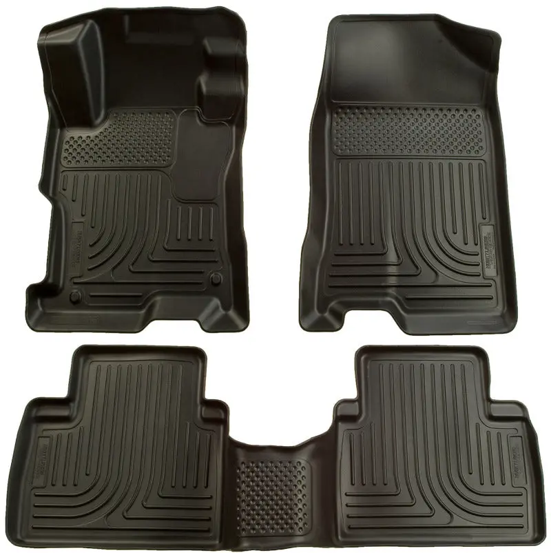 Husky Liners Weatherbeater Floor Liner Combo In Black For 2009–2012 Toyota Corolla, Matrix, And Pontiac Vibe (Fwd) 1