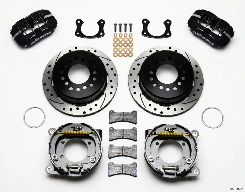 Wilwood Dynapro Low-Profile Parking Brake Kit – 11" Drilled Rotor, Big Ford Front-Mount (2.5" Offset) 1
