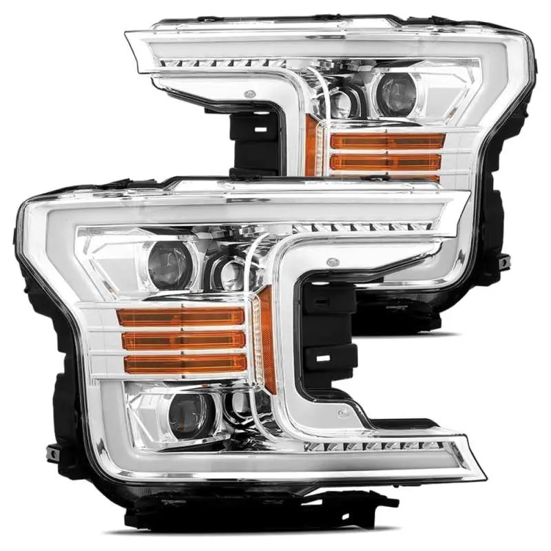 Alpharex Pro-Series Projector Headlights For 2018–2019 Ford F-150 – Plank-Style Chrome With Adaptive Lighting & Sequential Turn Signals 1