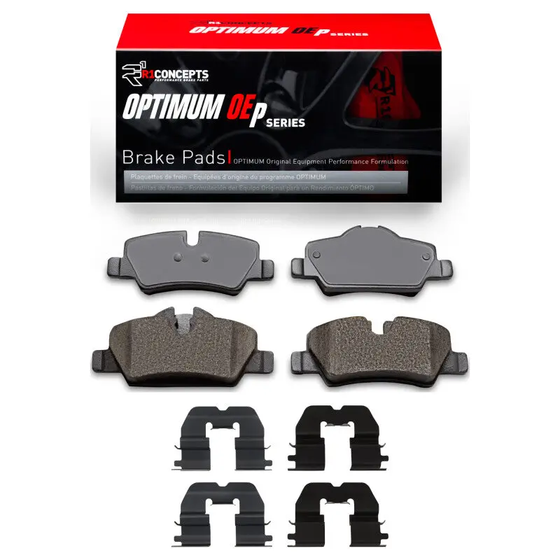R1 Optimum Oe Brake Pad & Hardware Kit For 2014–2024 Mini Cooper (Excluding Clubman) – Rear Axle Specific 1