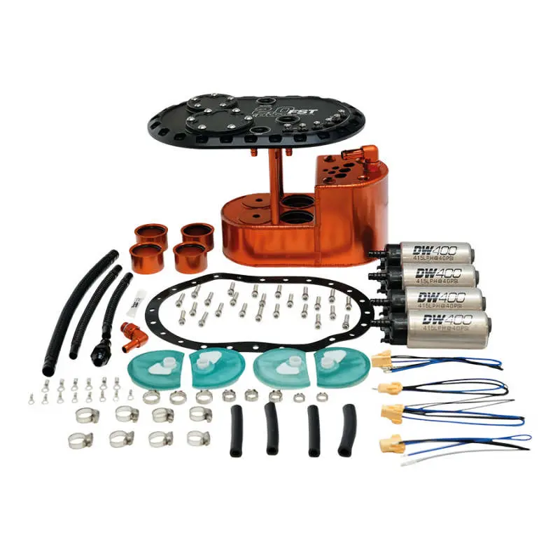 Deatschwerks 2.0L Staged Fuel Surge Tank Assembly – Includes Four Dw400 Pumps 1
