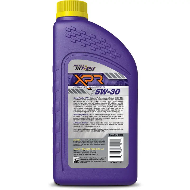 Royal Purple Xpr Synthetic Extreme Performance 5W-30 Racing Oil - 1 Quart 1
