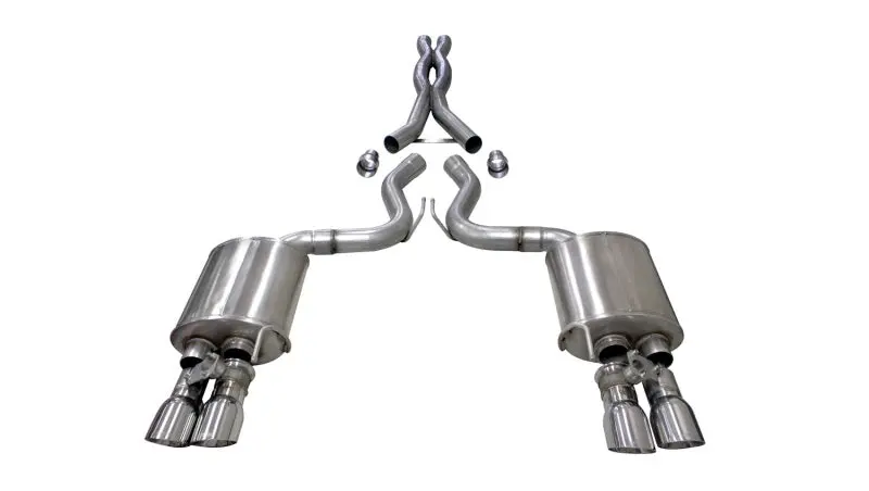 Corsa Cat-Back Exhaust System For 2018+ Ford Mustang Gt Fastback – 5.0L V8, 3" Diameter, Dual Rear Exit With 4" Polished Tips 1