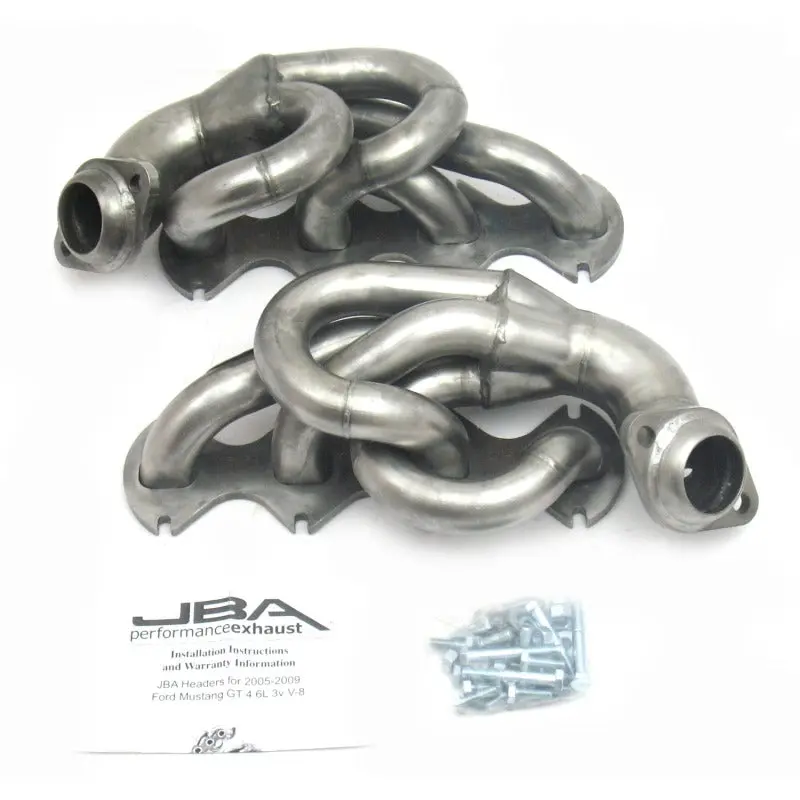 Jba Cat4Ward Header For 2005–2010 Mustang 4.6L 3V – 1.625" Primary Tubes, Raw 409 Stainless Steel 1