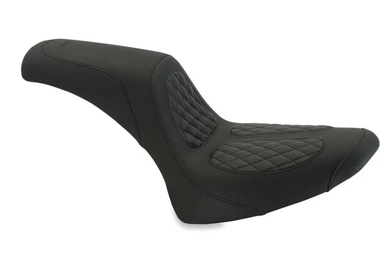 Mustang 84-06 Harley Standard Rear Tire Fastback 1Pc Seat W/ Diamond Stitch - Black 1
