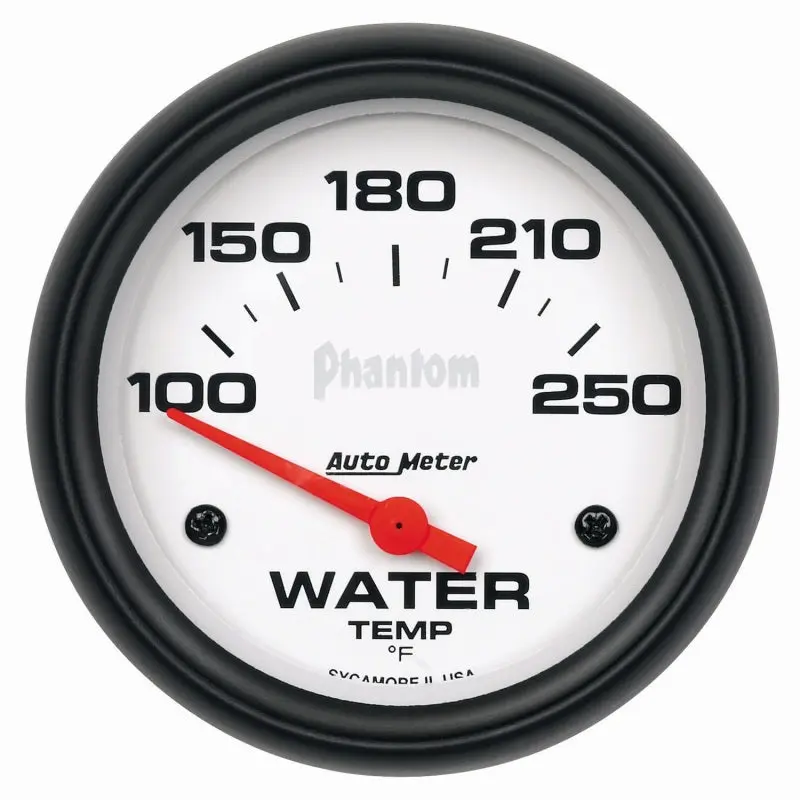 Autometer Phantom Electronic Water Temperature Gauge – 66Mm (2-5/8") Short-Sweep, 100–250°F Range 1