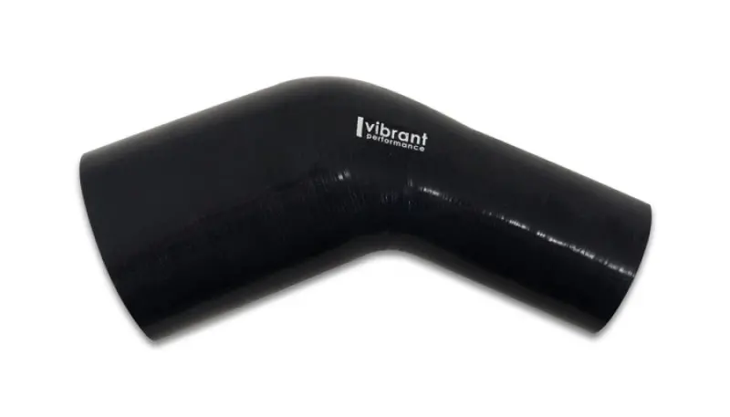 Vibrant Gloss Black Silicone Transition Elbow – 1.75" To 2" Id, 45° Angle, Heat-Resistant 1